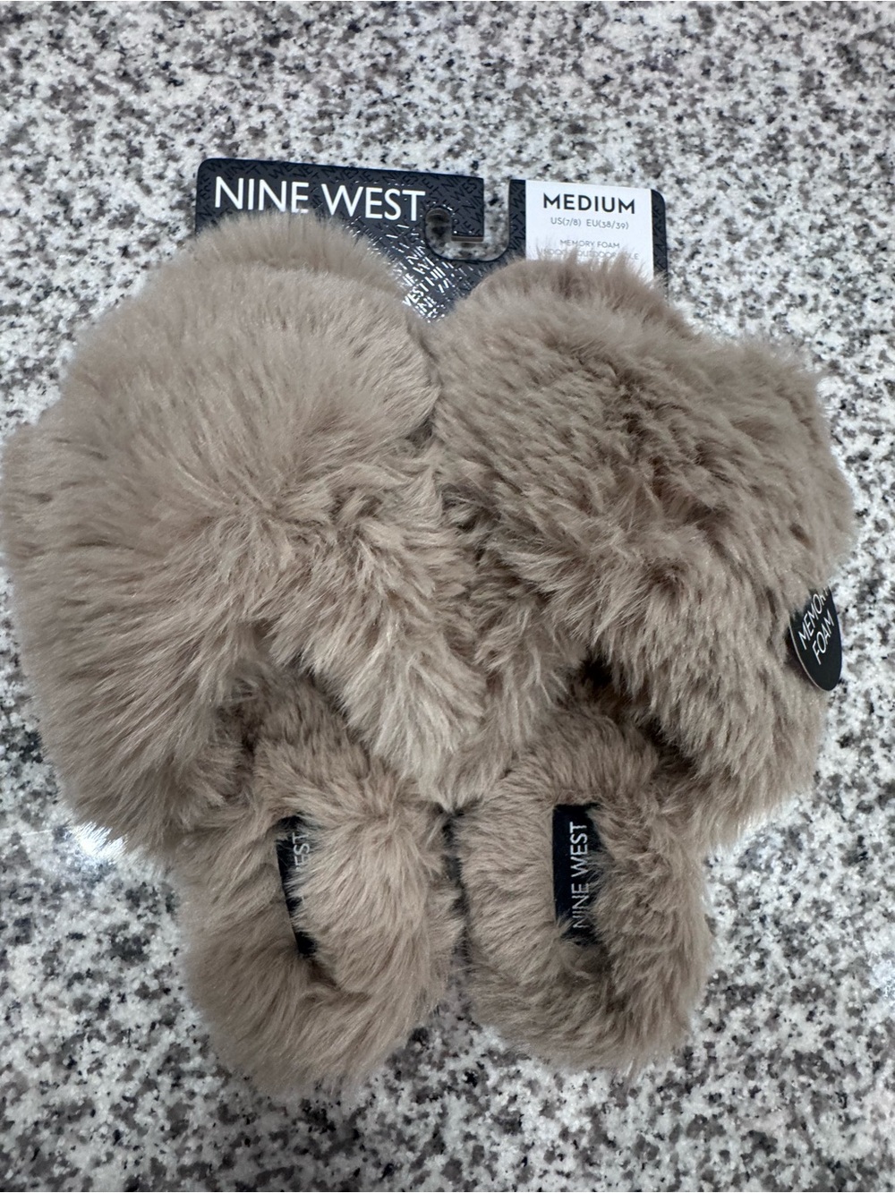 Nine West Fuzzy Slippers NWT